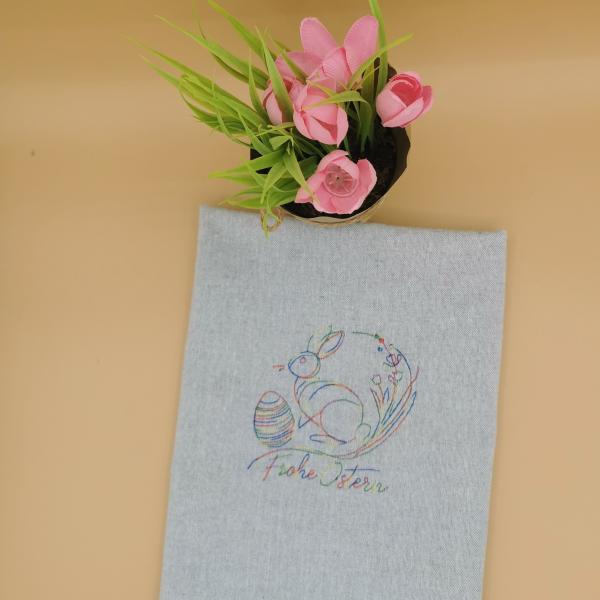 Stickdatei Liniendatei Hase mit Ei